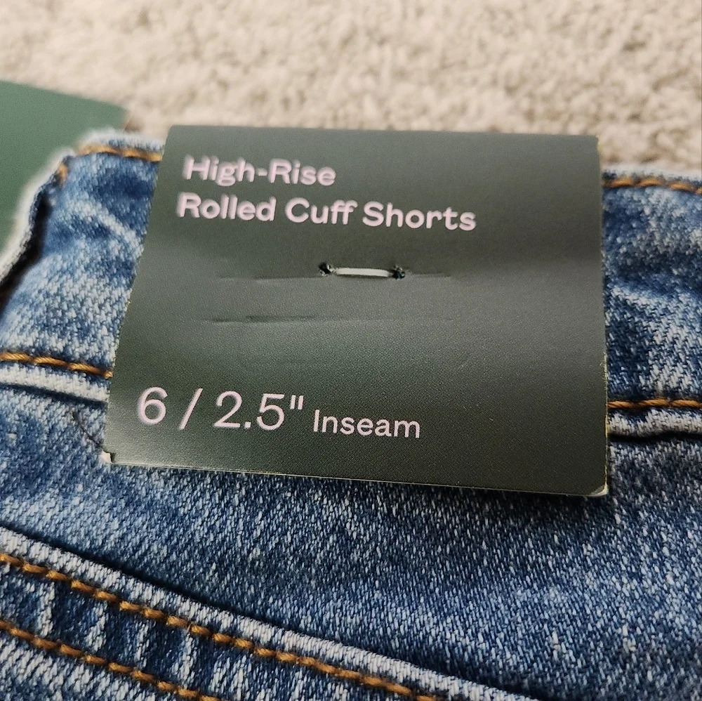 Women's High-Rise Rolled Cuff Jean Shorts - Wild Fable Blue 6 - Picture 10 of 11